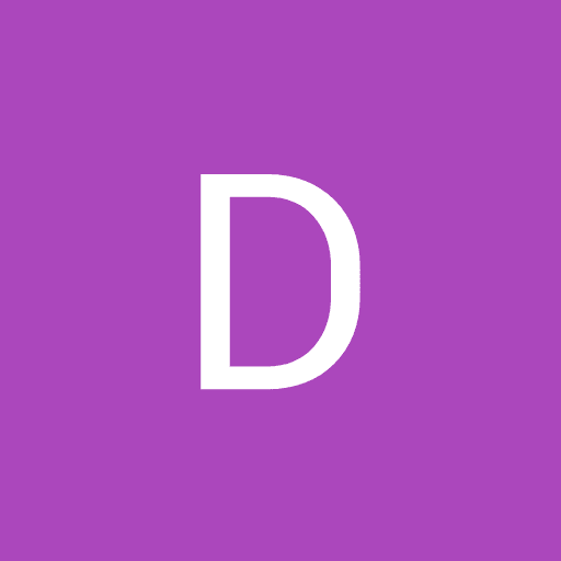 A white, uppercase letter D centered on a solid purple background.